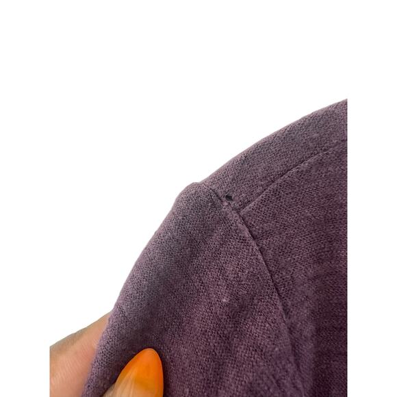Cut Loose Top‎ Purple V-Neck 3/4 Sleeve Linen Cotton Jersey Tuck Front Medium - Picture 6 of 13